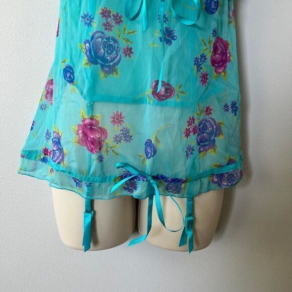 Victoria's Secret Sexy Little Things Floral Corset Sheer Top Size 36B - Picture 3 of 13